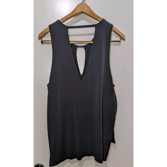 Rag and Bone Leather Trim Sleeveless Tank Top Medium - Picture 4 of 9